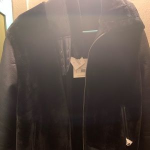 Faux fur aviator jacket